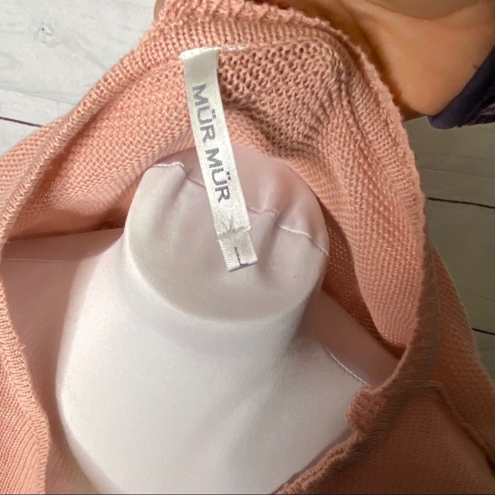 murmur dusty pink scoop neck sweater large linen - Picture 6 of 8